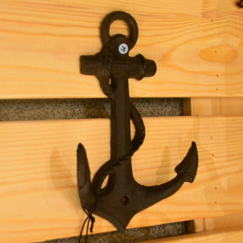 คุณภาพ Decorative Anchor Shape Black Iron Coat Hooks Cast Iron Crafts โรงงาน