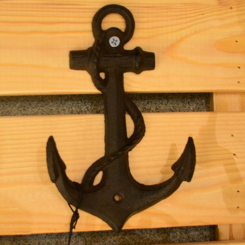 คุณภาพ Decorative Anchor Shape Black Iron Coat Hooks Cast Iron Crafts โรงงาน
