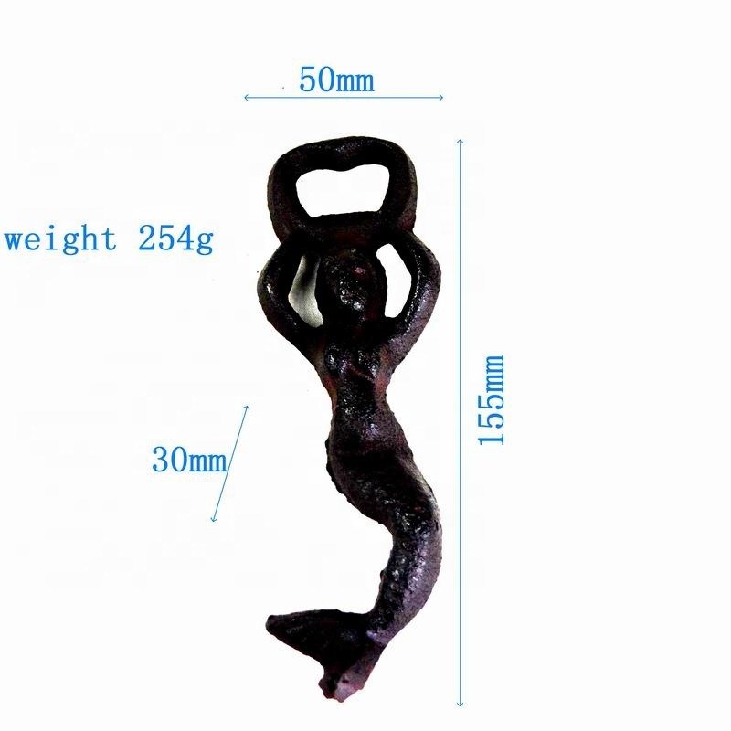 คุณภาพ Customized Mermaid Cast Iron Wine Bottle Opener For Bar โรงงาน