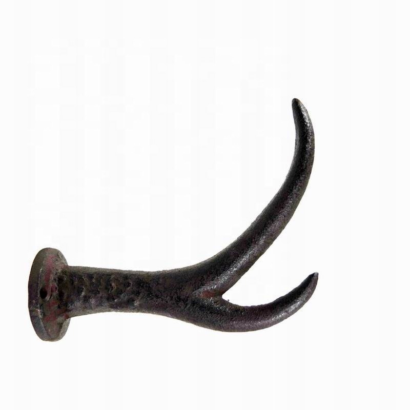 คุณภาพ Deer Antler Cast Iron Wall Hooks Cast Iron Crafts Rust โรงงาน