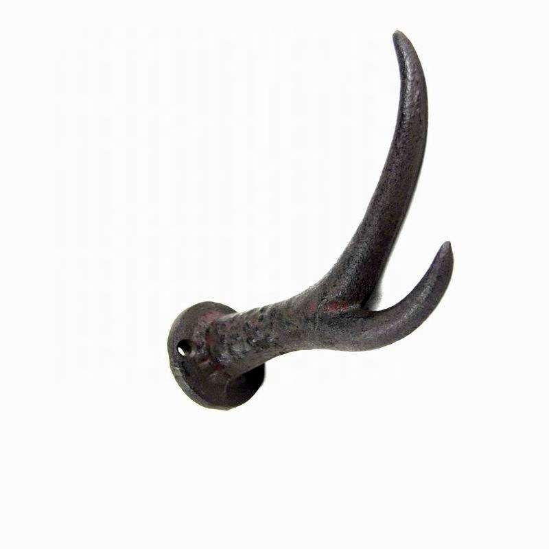 คุณภาพ Deer Antler Cast Iron Wall Hooks Cast Iron Crafts Rust โรงงาน