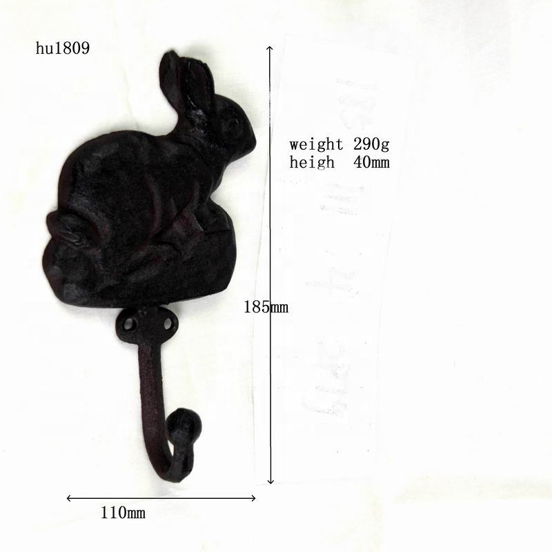 คุณภาพ Antique Cute Rabbit Cast Iron Hat Hooks Cast Iron Crafts โรงงาน
