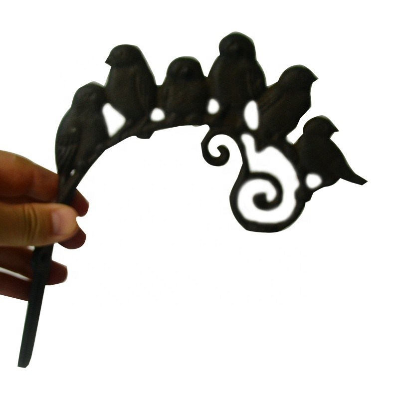 คุณภาพ Antique Wall Mount Bird shape Black Iron Coat Hooks โรงงาน