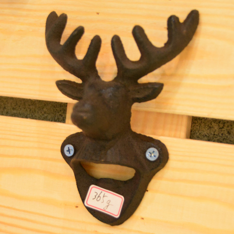 คุณภาพ Home Decor Deer Head Brown Rust Cast Iron Bottle Opener โรงงาน