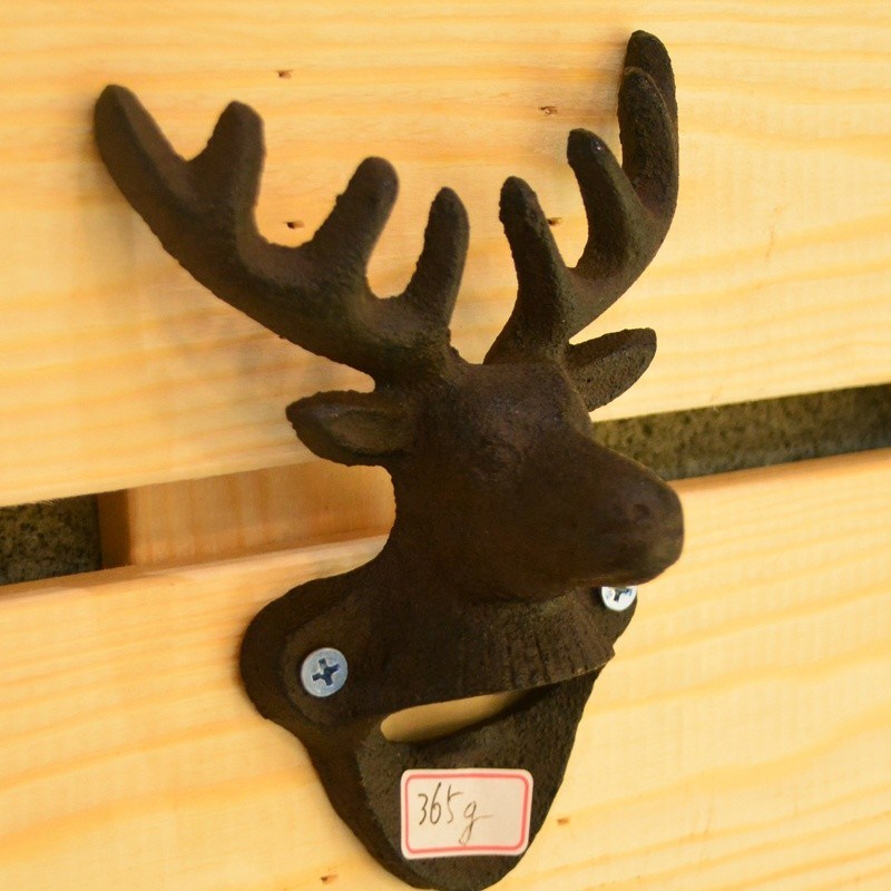 คุณภาพ Home Decor Deer Head Brown Rust Cast Iron Bottle Opener โรงงาน