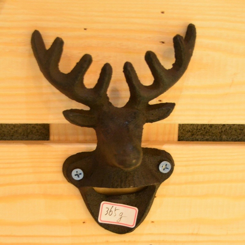 คุณภาพ Home Decor Deer Head Brown Rust Cast Iron Bottle Opener โรงงาน