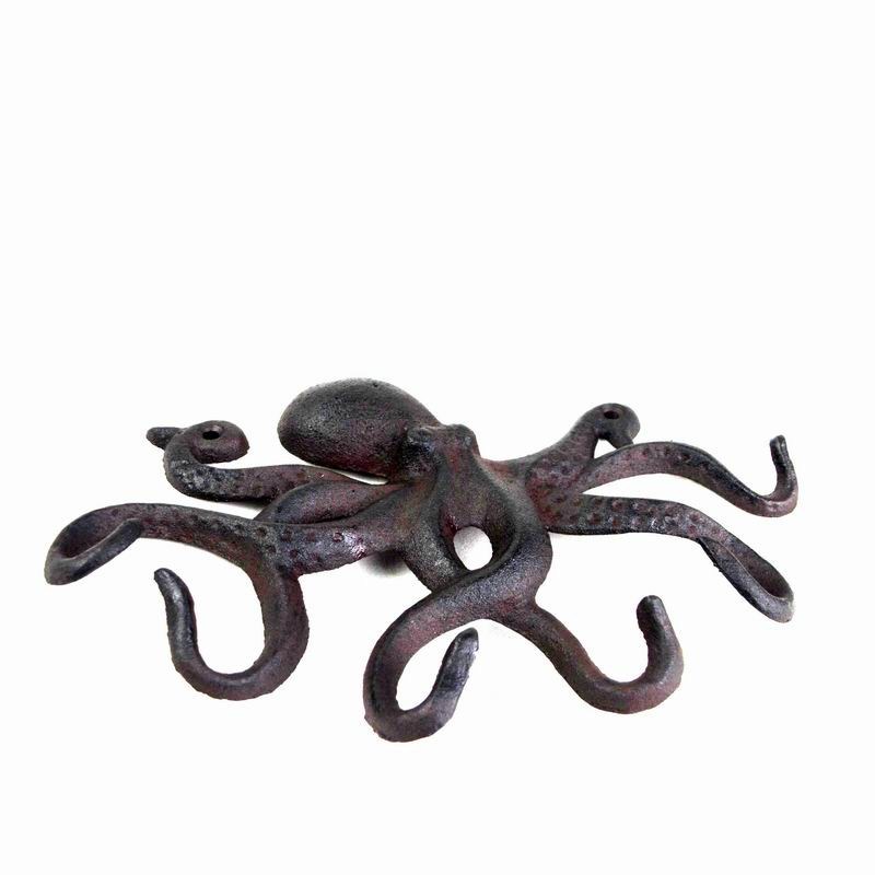 คุณภาพ Wall Mounted Creative Octopus Cast Iron Hat Hooks โรงงาน
