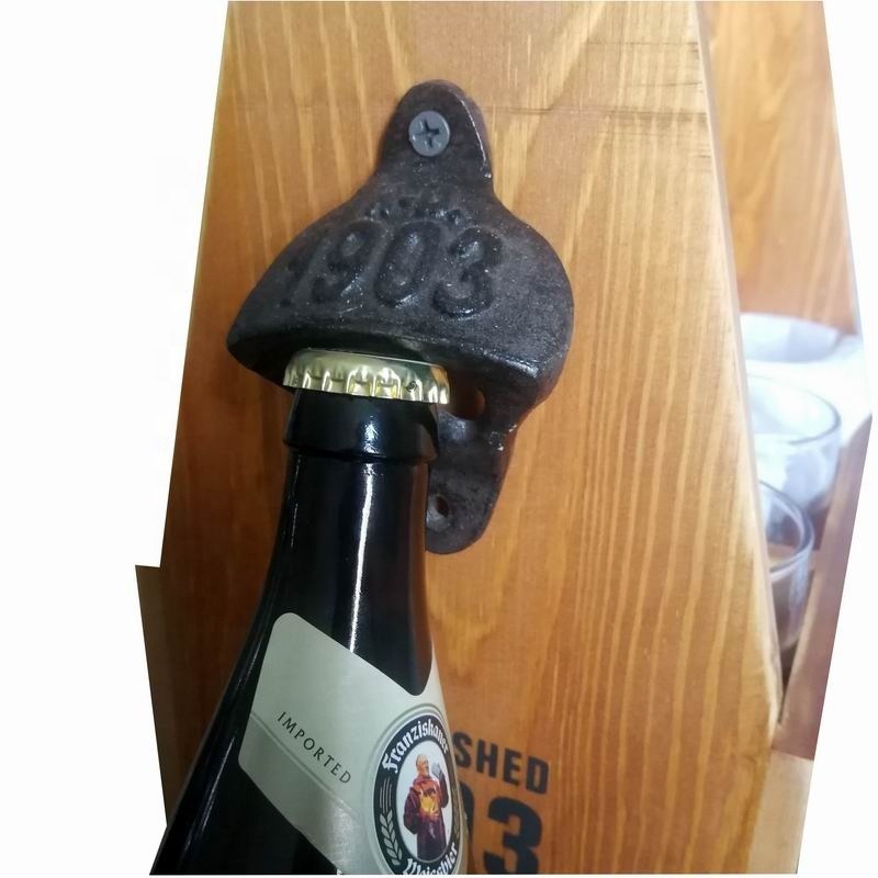 คุณภาพ Wall Mount Iron Bottle Opener Cast Iron Crafts For Bar Club โรงงาน