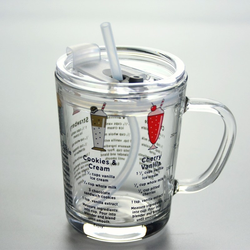 คุณภาพ Cartoon Crystal Drinking Glass With Lid And Silicate Straw โรงงาน