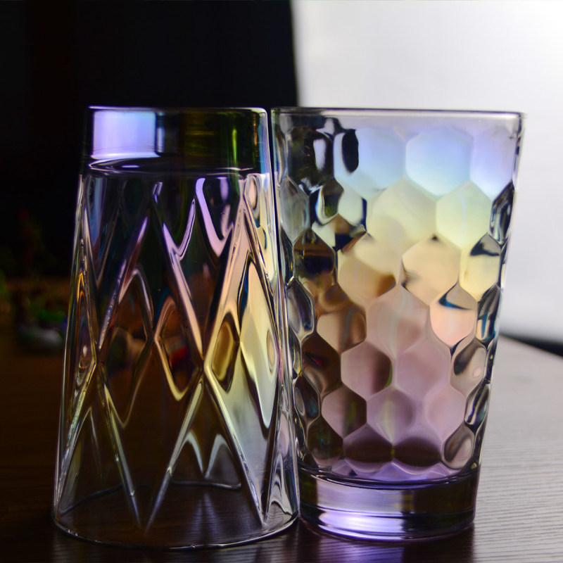 คุณภาพ Iridescent Honeycomb Tumbler Drinking Glasses For Bar โรงงาน