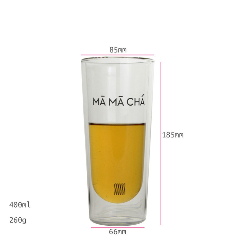 คุณภาพ Double Wall Heat Resistant Round Tall Tumbler Glass โรงงาน