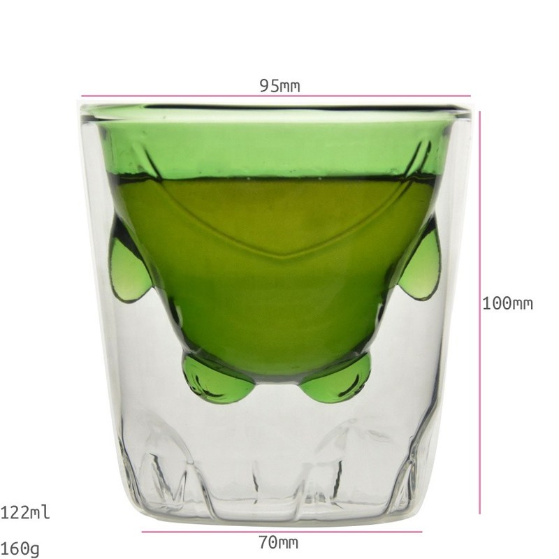 คุณภาพ Green Borosilicate Double Layer Colored Drinking Glasses โรงงาน