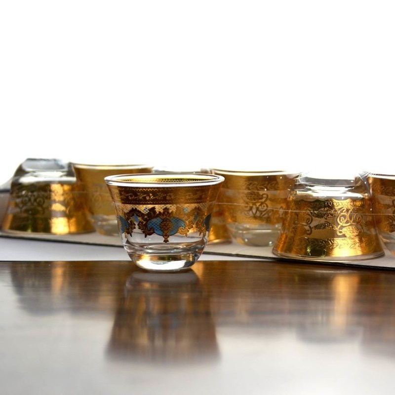 คุณภาพ High End Luxury Gold Decal Decorated Tumbler Drinking Glasses โรงงาน