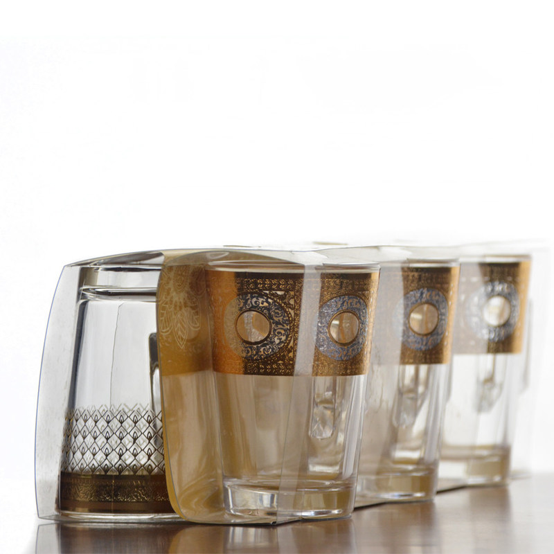 คุณภาพ Golden Decorated Gold Decal Tumbler Drinking Glasses โรงงาน