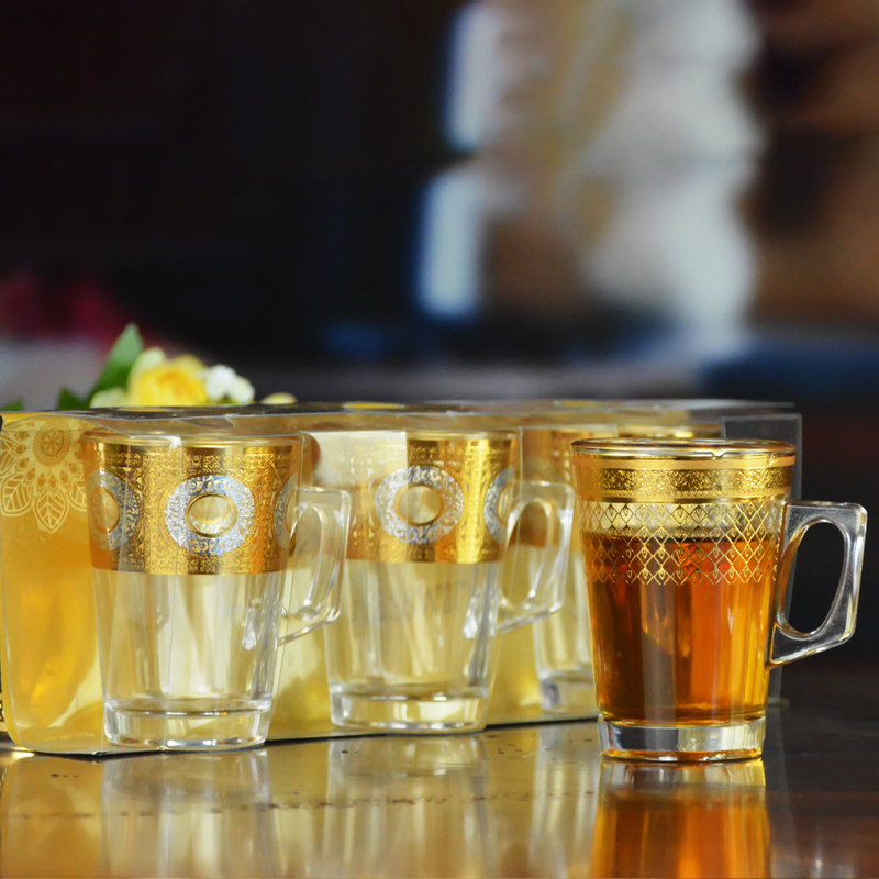 คุณภาพ Golden Decorated Gold Decal Tumbler Drinking Glasses โรงงาน