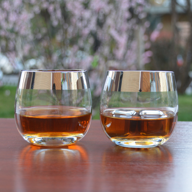 คุณภาพ Silver Rim Ion Plated Platinum Tumbler Drinking Glasses โรงงาน