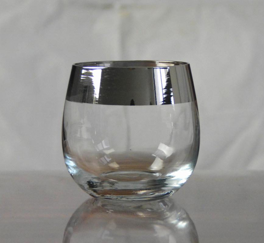 คุณภาพ Silver Rim Ion Plated Platinum Tumbler Drinking Glasses โรงงาน