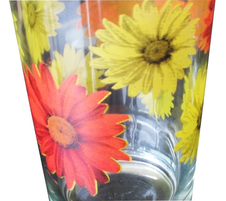 คุณภาพ Silk Printed Blooming Daisy 16 Oz Highball Glasses โรงงาน