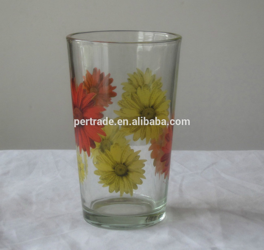 คุณภาพ Silk Printed Blooming Daisy 16 Oz Highball Glasses โรงงาน