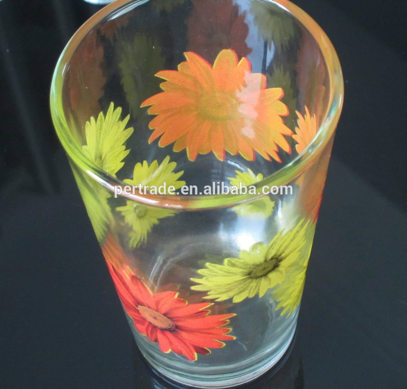 คุณภาพ Silk Printed Blooming Daisy 16 Oz Highball Glasses โรงงาน