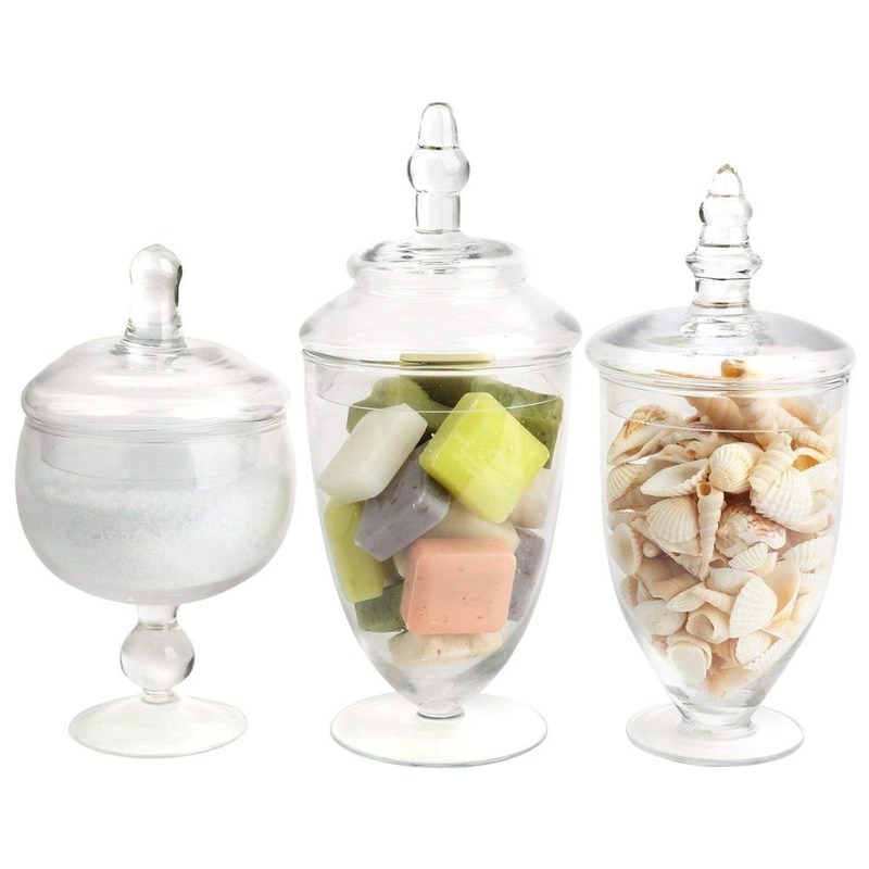 คุณภาพ Multipurpose Set Of 3 Clear Glass Jars For Kitchen โรงงาน