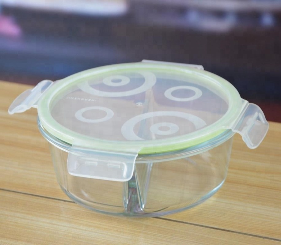 คุณภาพ Two Pots Borosilicate Clear Glass Storage Jars , Glass Bowls With Lids โรงงาน