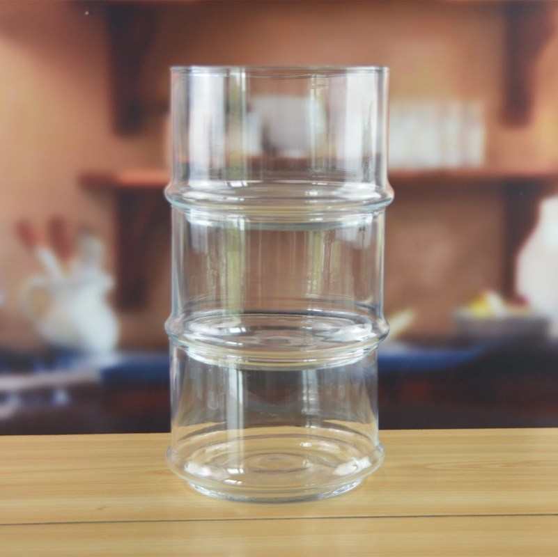 คุณภาพ Stackable 3 Layers Tower Shaped Glass Storage Jars โรงงาน