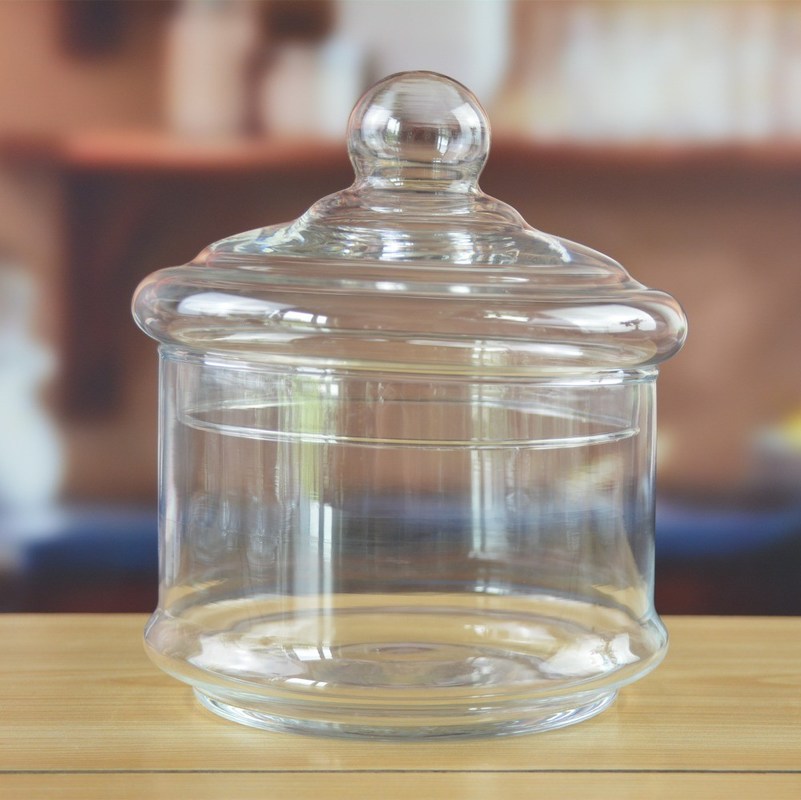 คุณภาพ Stackable 3 Layers Tower Shaped Glass Storage Jars โรงงาน