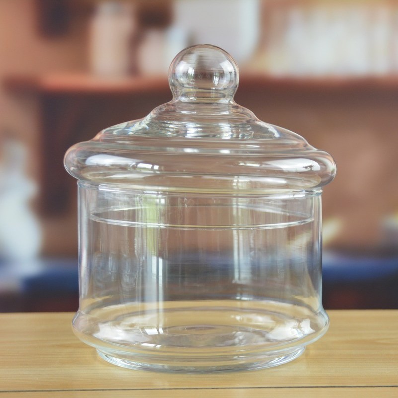คุณภาพ Stackable 3 Layers Tower Shaped Glass Storage Jars โรงงาน