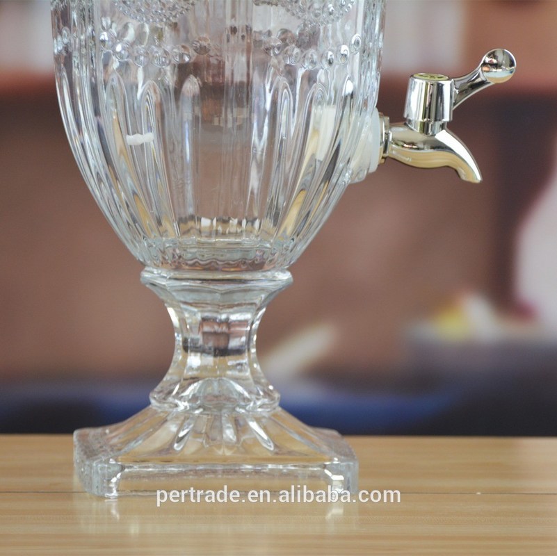 คุณภาพ Deep Cutted Engraved 5l Glass Jar With Lid . Glass Food Storage Jars โรงงาน