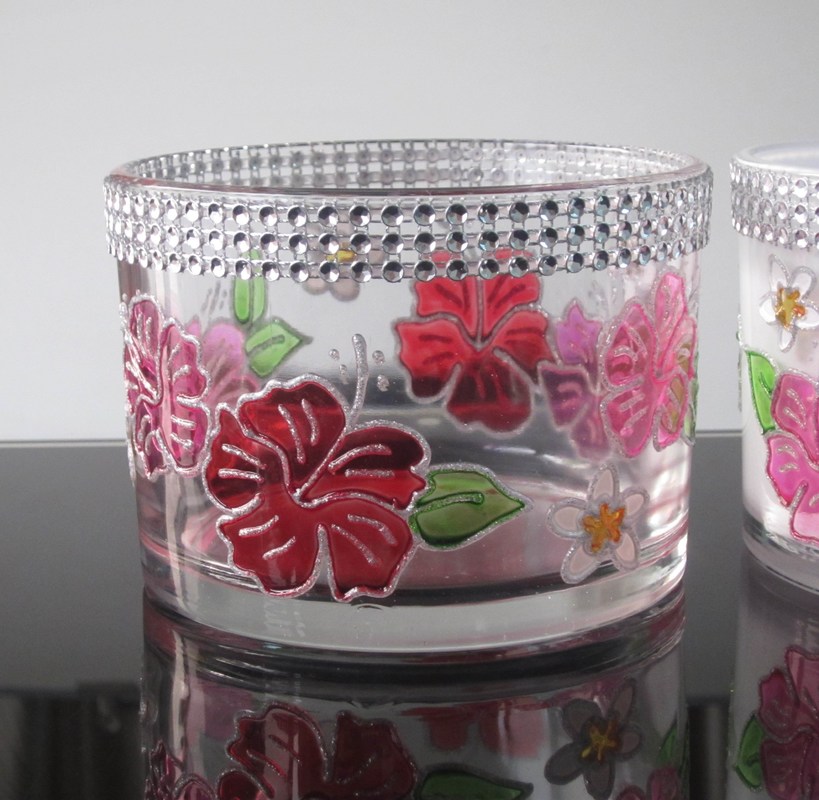 คุณภาพ Handpainted Votive Candle Holders With Ocean Fish Pattern โรงงาน