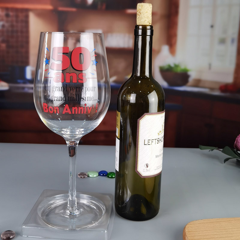 คุณภาพ Clear 1 Litre Giant Wine Glass With Anniversary Decor โรงงาน