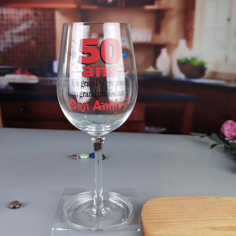 คุณภาพ Clear 1 Litre Giant Wine Glass With Anniversary Decor โรงงาน