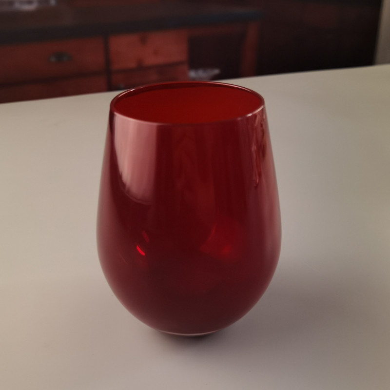 คุณภาพ Lead Free Stemless Crystal Wine Glass Handblown 550ml โรงงาน