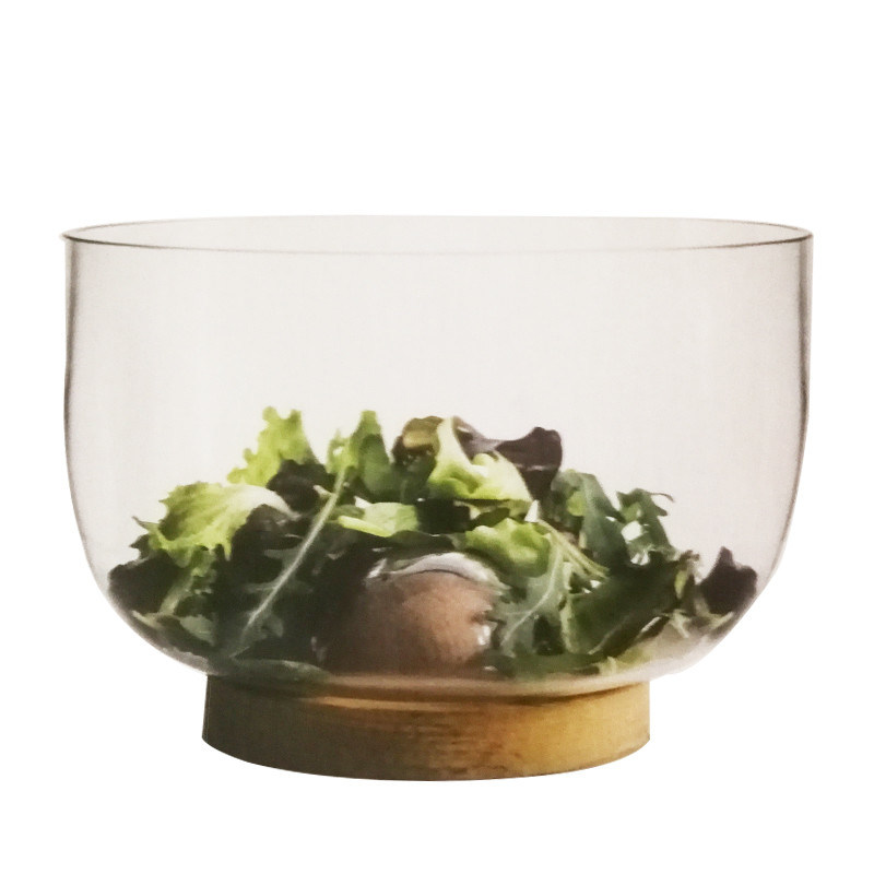 คุณภาพ 9" crystal salad bowl with solid wood stand peak bottom โรงงาน