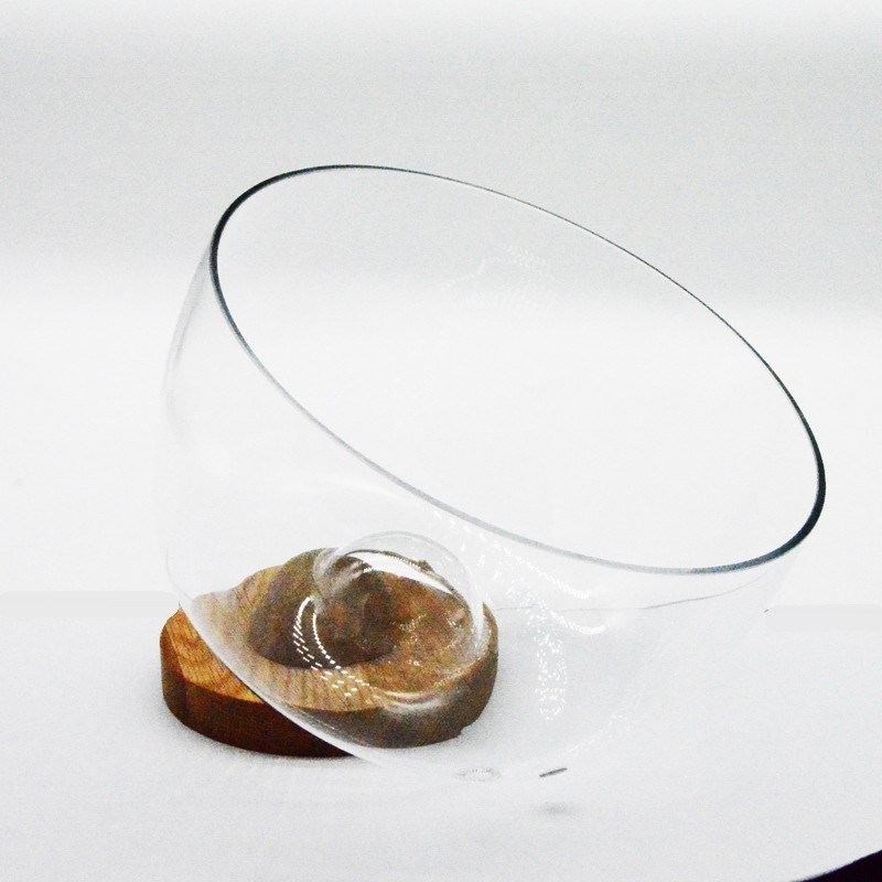 คุณภาพ 9" crystal salad bowl with solid wood stand peak bottom โรงงาน