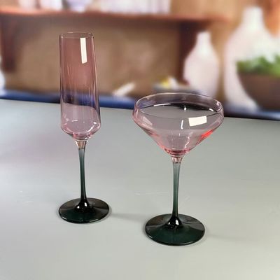คุณภาพ Hand-blow Color Gradient Wine Glass Set High Quality Crystal Wine Glass For Gift For Weeding โรงงาน