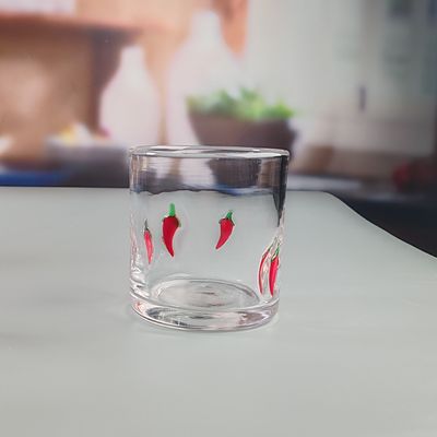 คุณภาพ 14oz Chili Decorative DOF Glass Heart Shape Water Tumbler Glasses Mexico Rock Glass Cup for Wedding Party Gift โรงงาน