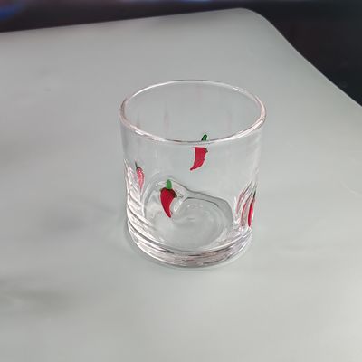 คุณภาพ 14oz Chili Decorative DOF Glass Heart Shape Water Tumbler Glasses Mexico Rock Glass Cup for Wedding Party Gift โรงงาน