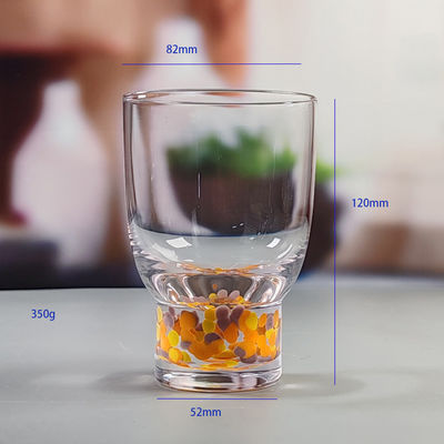 คุณภาพ Confetti Decorative DOF Glass Handmade Crystal Tumbler Water Glasses Mexico Rock Glass Cup for Wedding Party Gift โรงงาน