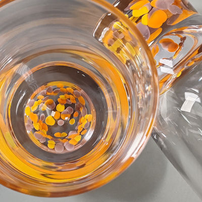 คุณภาพ Confetti Decorative DOF Glass Handmade Crystal Tumbler Water Glasses Mexico Rock Glass Cup for Wedding Party Gift โรงงาน