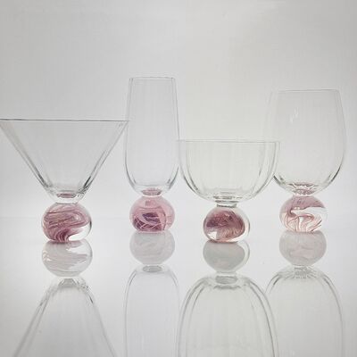 คุณภาพ High Clarity Pink Cloud Crystal Wine Glass Set Designed for in Restaurants Bars and Wine Tasting Events Offering Superior Presentation โรงงาน