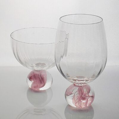 คุณภาพ High Clarity Pink Cloud Crystal Wine Glass Set Designed for in Restaurants Bars and Wine Tasting Events Offering Superior Presentation โรงงาน