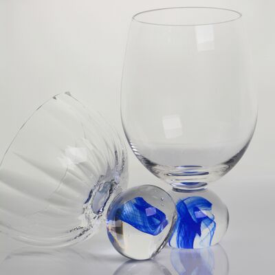คุณภาพ Elegant Blue Cloud Crystal Wine Glass Set Ideal For Restaurants Hotels Bars And Catering Services Providing Superior Clarity And Style โรงงาน