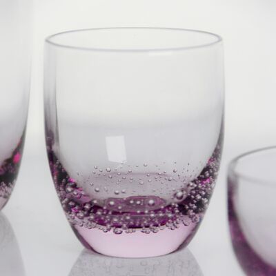 คุณภาพ Crystal Wine Glass handblown with subtle trapped bubbles and a soft lavender to clear gradient combining beauty and durability โรงงาน