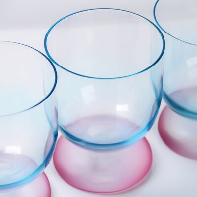 คุณภาพ Handblown Crystal Wine Glass Goblet with Two-color Gradient and Frosted Base for 300ml Wine Cocktail & Home Decor โรงงาน