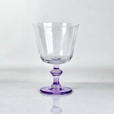 คุณภาพ 4‑Pack Vintage Purple Stem Wine Glasses, Assorted Shapes Clear Cup with Decorative Purple Stem, Handblown Glass Goblets for Wedding Party Home Tabletop Decoration โรงงาน