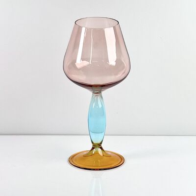 คุณภาพ Hand-Blown Gradient Color Borosilicate Wine Glasses, Multi-Color Artistic Stem Goblets for Wine, Cocktail, Home Bar & Party Decor โรงงาน