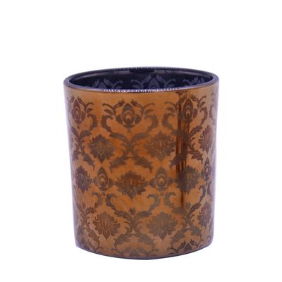 คุณภาพ Copper Glass Candle Holders With Laser Engrave Pattern โรงงาน