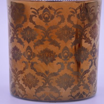 คุณภาพ Copper Glass Candle Holders With Laser Engrave Pattern โรงงาน